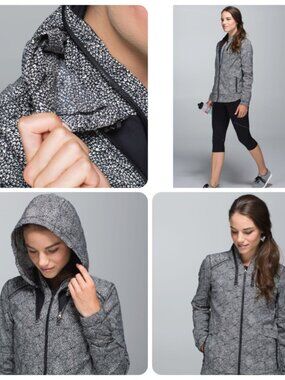 EUC Lululemon Spring Forward Jacket * Plush Petal Black Ghost / Black (US 8)